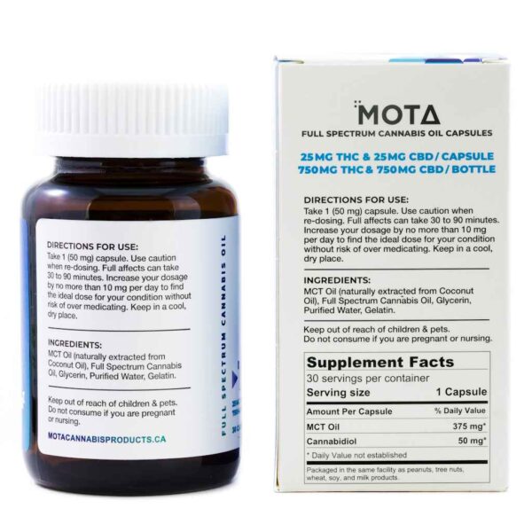 MOTA - CAPSULES 1:1 (750-MG-THC + 750-MG-CBD)