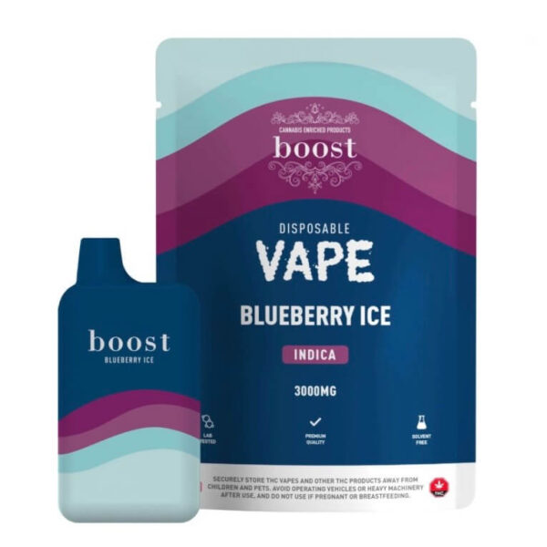 BOOST DISPOSABLE VAPE - BLUEBERRY ICE (3 GRAM) BOOST DISPOSABLE VAPE - BLUEBERRY ICE (3 GRAM)
