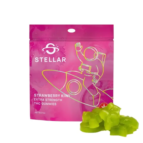 STELLAR GUMMIES - (2000-MG-THC) STRAWBERRY KIWI