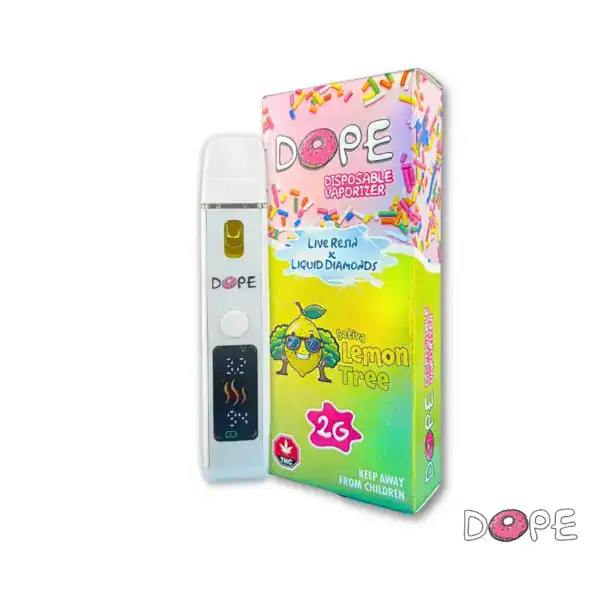 DOPE LIQUID DIAMONDS X LIVE RESIN DISPOSABLE VAPE - LEMON TREE (2 GRAM)