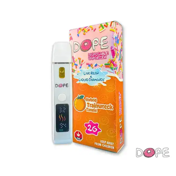 DOPE LIQUID DIAMONDS X LIVE RESIN DISPOSABLE VAPE - TRAINWRECK TANGIE (2 GRAM)