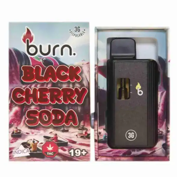 BURN DISPOSABLE VAPE – BLACK CHERRY SODA (3 GRAM)