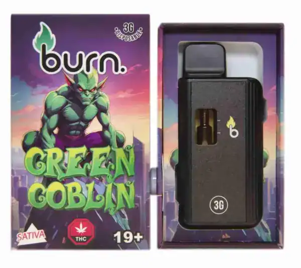BURN DISPOSABLE VAPE – GREEN GOBLIN (3 GRAM)