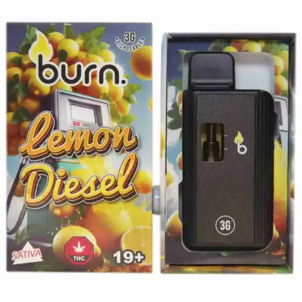 BURN DISPOSABLE VAPE – LEMON DIESEL (3 GRAM)
