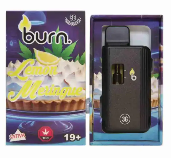 BURN DISPOSABLE VAPE – LEMON MERINGUE (3 GRAM)