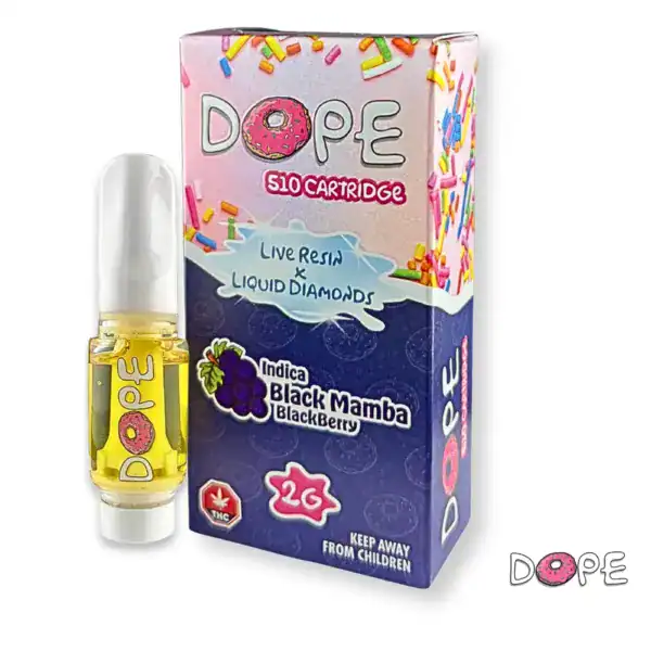 DOPE LIVE RESIN X LIQUID DIAMONDS VAPE CART - BLACK MAMBA BLACKBERRY (2 GRAM)