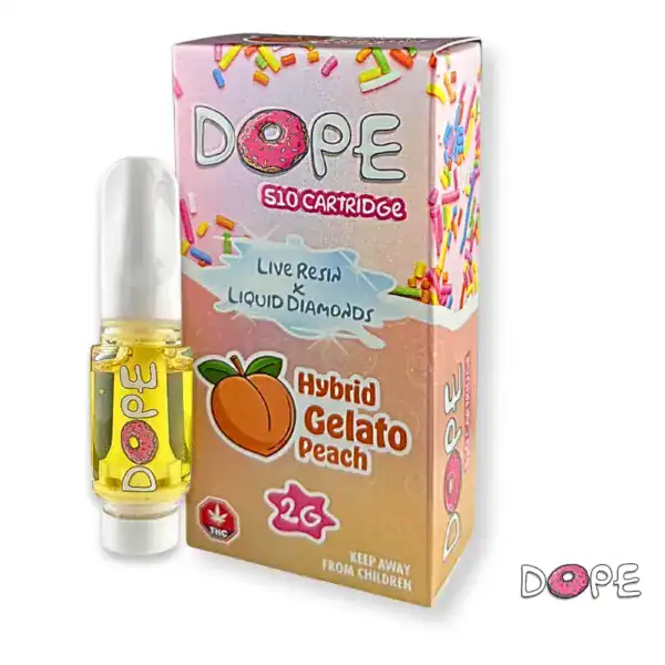 DOPE LIVE RESIN X LIQUID DIAMONDS VAPE CART - GELATO PEACH (2 GRAM)