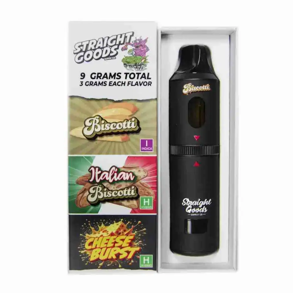 STRAIGHT GOODS TRIPLE CHAMBER VAPE  BISCOTTI + ITALIAN BISCOTTI + CHEESE  BURST (9 GRAM) - Canna Craft Collective