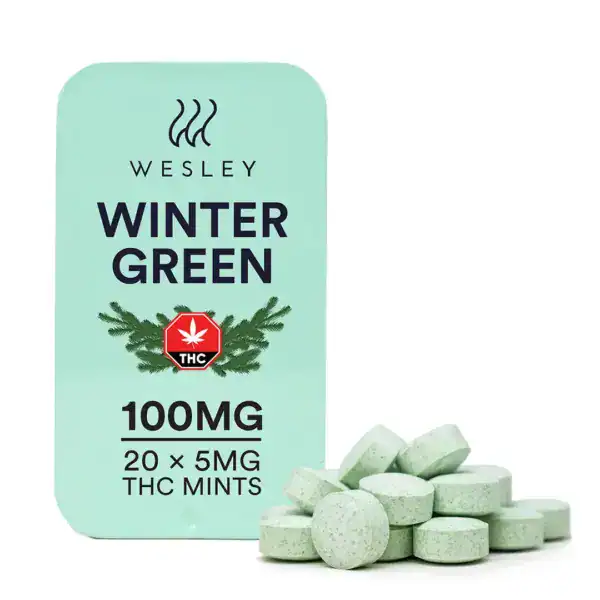 WESLEY MINTS - (100-MG-THC) WINTER GREEN