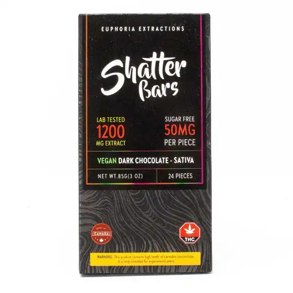EUPHORIA SHATTER BAR - (1200-MG-THC) DARK CHOCOLATE SATIVA