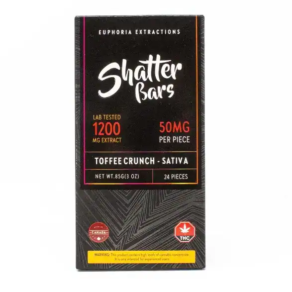 EUPHORIA SHATTER BAR - (1200-MG-THC) TOFFEE CRUNCH SATIVA