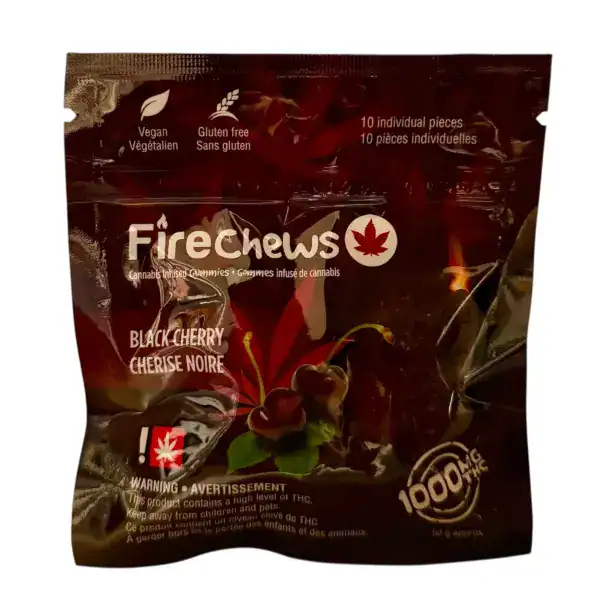 FIRE CHEWS - (1000-MG-THC) BLACK CHERRY