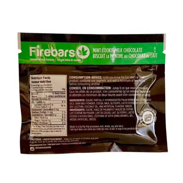 FIRE BARS - (140-MG-THC) MINT COOKIE MILK CHOCOLATE