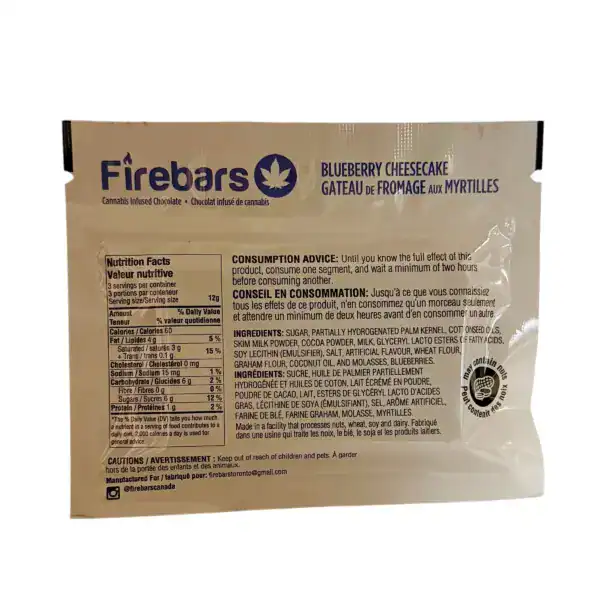 FIRE BARS - (140-MG-THC) BLUEBERRY CHEESECAKE