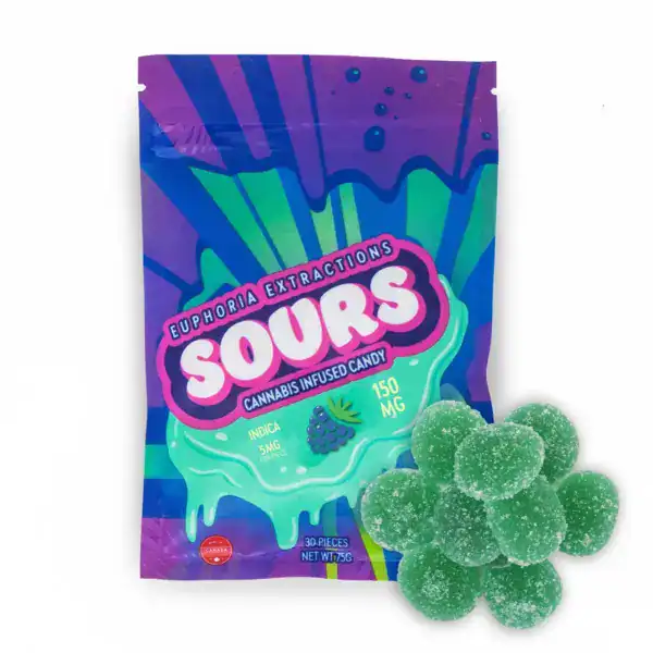 EUPHORIA SOURS - (150-MG-THC) SOUR BLUE RAZZ INDICA