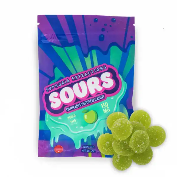 EUPHORIA SOURS - (150-MG-THC) SOUR GREEN APPLE INDICA