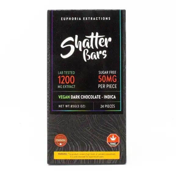 EUPHORIA SHATTER BAR - (1200-MG-THC) DARK CHOCOLATE INDICA