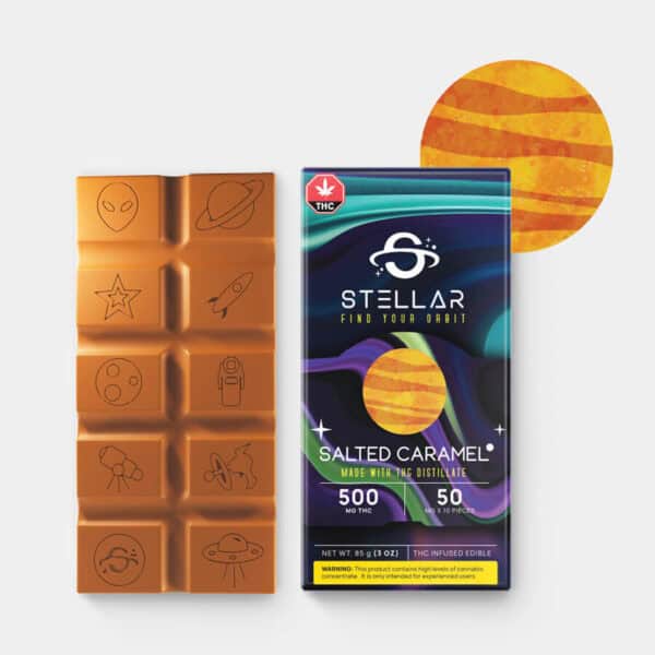 STELLAR CHOCOLATE BAR - (500-MG-THC) SALTED CARAMEL
