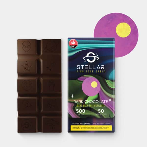 STELLAR CHOCOLATE BAR - (500-MG-THC) DARK CHOCOLATE