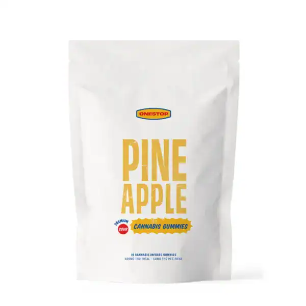 ONESTOP PREMIUM GUMMIES - (500-MG-THC) SOUR PINEAPPLE