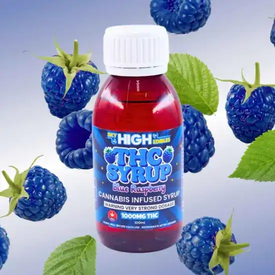 SKY HIGH LEAN SYRUP - (1000-MG-THC) BLUE RASPBERRY