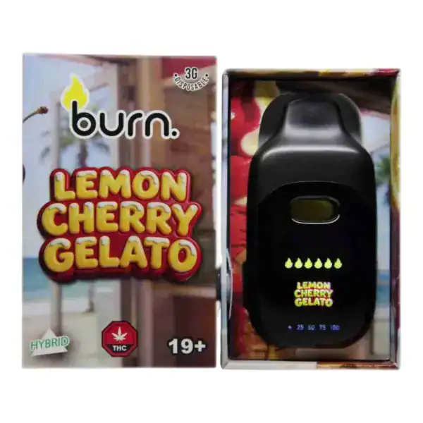 BURN DISPOSABLE VAPE – LEMON CHERRY GELATO (3 GRAM)
