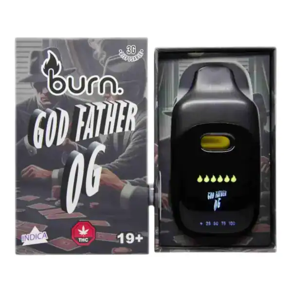 BURN DISPOSABLE VAPE – GODFATHER OG (3 GRAM)